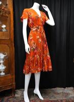 AI generated Fashionable evening orange summer dress on a mannequin. ai generative. ai generative photo