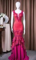 AI generated mini dress with low neckline on a mannequin. ai generative photo