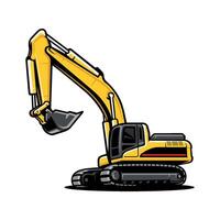 excavator, construction vehicle illustration vector