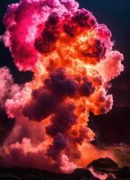 AI generated Colorful cloud with smoke on black background. ai generative photo