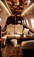 AI generated Interior of a luxury business jet airplane. Luxury travel. ai generative photo