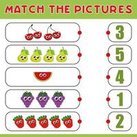 Count how many seeds are in a watermelon slice. Educational counting game for kids. vector