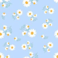 Cute hand drawn spring summer flower bees honey Bright pattern fabric cloth wallpaper wrap paper. vector