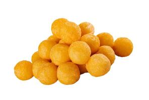 cheese balls with garlic isolated on white photo