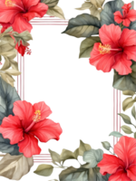 a water color frame with flowers on it png