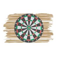 vector red dart arrow striking the target in the dartboard's center