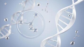 DNA and molecular structure, 3d rendering. video
