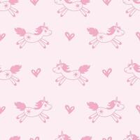 Childish pastel seamless pattern with unicorn vector