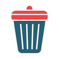 Dustbin Vector Glyph Two Color Icons For Personal And Commercial Use.