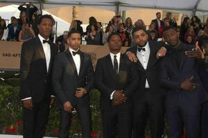 LOS ANGELES  JAN 30  Corey Hawkins Neil Brown Jr Jason Mitchell OShea Jackson Jr Aldis Hodge at the 22nd Screen Actors Guild Awards at the Shrine Auditorium on January 30 2016 in Los Angeles CA photo