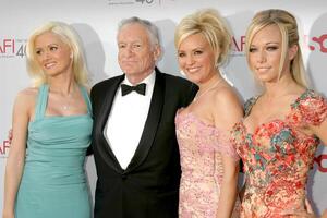 Holly Madison, Hugh Hefner, Briget Marquardt, and Kendra Wilkinson AFI Salute to Al Pacino Kodak Theater Los Angeles, CA June 7, 2007 photo