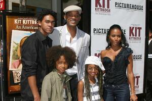 Trey, Will, Jada, Jaden  Willow Smith arriving at the premiere of Kit Kittredge at The Grove in Los Angeles, CA June 14, 2008 photo