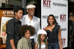 Trey, Will, Jada, Jaden  Willow Smith arriving at the premiere of Kit Kittredge at The Grove in Los Angeles, CA June 14, 2008 photo