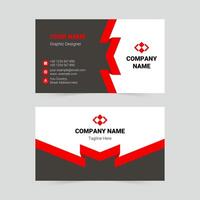 Red and black modern business card template vector