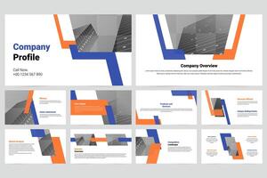 azul y naranja moderno negocio trabajo reporte diapositiva presentación modelo vector