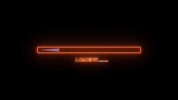 Glowing loading bar interface video