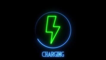 Battery charging icon animation video