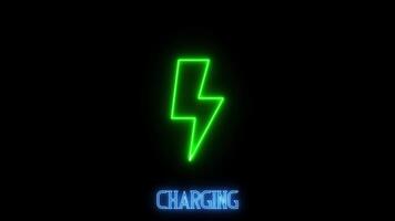 Battery charging icon animation video