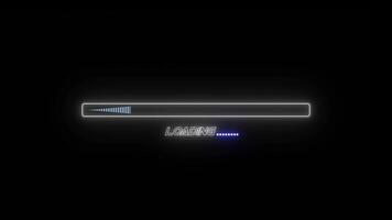 neon glowing loading bar video