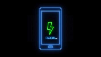 Battery charging icon animation video