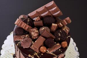 Chocolate birthday cake photo