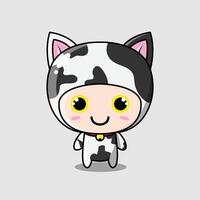 Cat Character White Black vector
