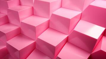 AI generated Abstract background of pink cubes. 3d render. 3d illustration photo