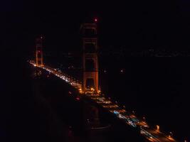 Famous Golden Gate Bridge, San Francisco at night, USA photo