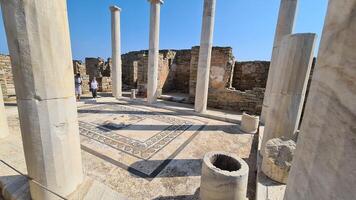 delos isla, un joya en el Egeo mar, sostiene Rico mitológico y arqueológico significado foto