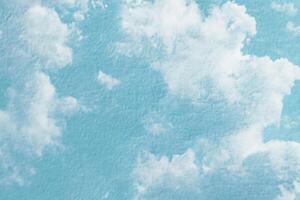Double exposure of cloud and sky of paper texture for background Abstract,postcard nature art pastel style,soft and blur focus. photo