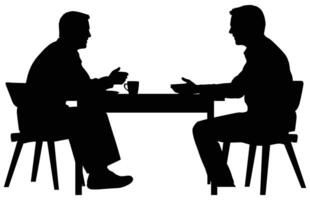 Journalists are interviewing silhouette,Press conference of reporters,Silhouette of interviewing Journalists. vector