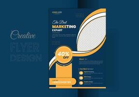 Flyer template layout design. business flyer, brochure, magazine or flier mockup in bright colors. vector