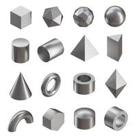 Set of isometric metal shapes photo