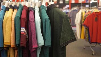 Row of Shirts in a store in istanbul . video