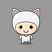 gato personaje blanco vector