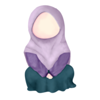 illustration of cute musimah faceless png