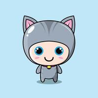 Cat Character Grey vector