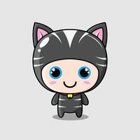 Cat Character Black and White vector