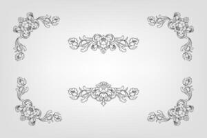 Text separator Baroque decoratice divider book typography ornament design elements vintage dividing shapes Border illustration vector