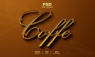 Coffe 3D editable text effect psd