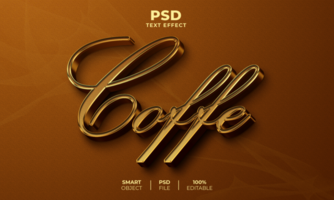 café 3d editável texto efeito psd