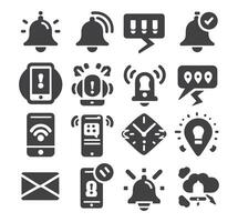 Notification bell icon set. Notice message. Alarm symbol.Incoming inbox message. New message notifications icons. vector