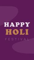 feliz holi festival 2d animação video