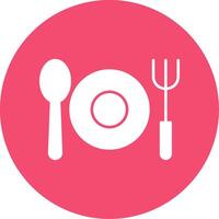 Cutlery Glyph Circle Icon vector