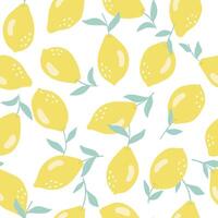 Lemon vector seamless pattern. Vector bright print for fabric or wallpaper.