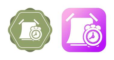 Sticky note with alarm clock Vector Icon