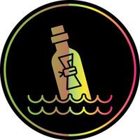 Message In Bottle Glyph Due Color Icon vector