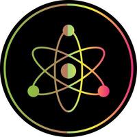 átomo glifo debido color icono vector