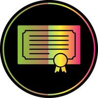 Certification Glyph Due Color Icon vector