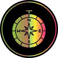 Compass Glyph Due Color Icon vector